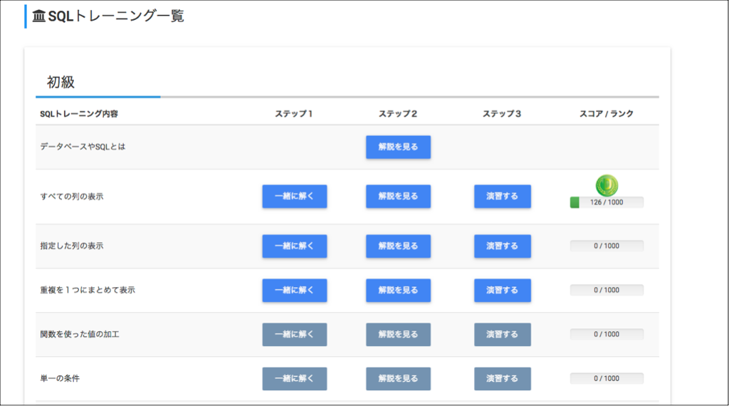 TRYCODEの画面