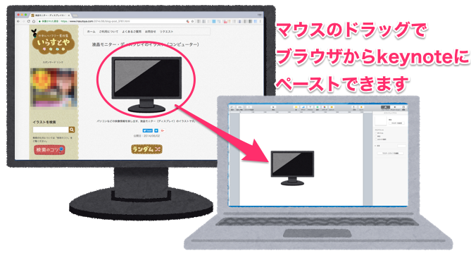 ブラウザからkeynoteに画像をペースト